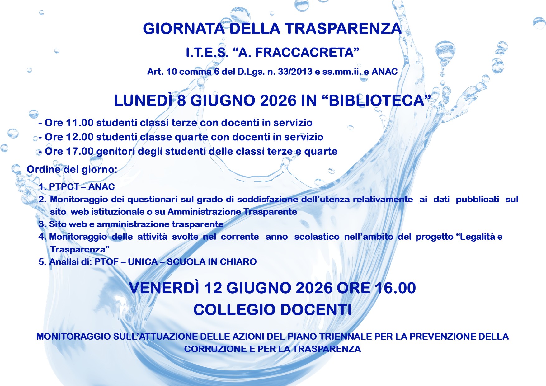 GIORNATA DELLA TRASPARENZA